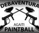Logotipo con dos marcadoras de paintball cruzadas y los textos: "DEBAVENTURA" y "AGAITI PAINTBALL".