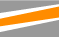 Graues Rechteck mit zwei diagonalen Streifen in Orange und Weiß.