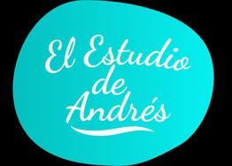 Texto "El Estudio de Andrés" en fondo verde azulado.