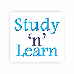 "Study 'n' Learn" text in blue on a white background.