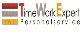 Logo von Time Work Expert Personalservice mit stilisierten Figuren und den Buchstaben TWE.