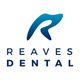 Logo of Reaves Dental with a stylized blue "R" resembling a tooth above the text.