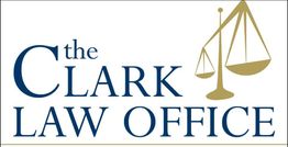 Clark Law Office logo with weighing scales.