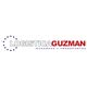 Logo de Logística Guzmán, con texto "Mudanzas y Transportes" y estrellas azules.