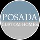 Blue and gray logo with text: "Posada Custom Homes”.