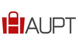 Logo mit roter Einkaufstüte und dem Text "HAUPT" in grauer Schrift.