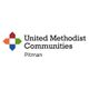 Logo of United Methodist Communities Pitman with colorful cross design.