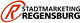 Logo von Stadtmarketing Regensburg mit rotem Kreis und Buchstaben "R".