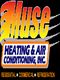 Logo for Muse Heating & Air Conditioning, Inc. with services in residential and commercial refrigeration.