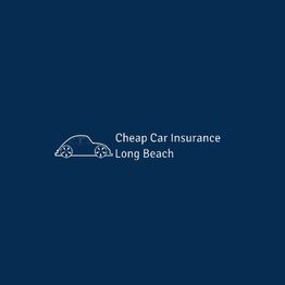 Outline of a car with the text "Cheap Car Insurance Long Beach" on a dark blue background.