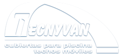 Logo de Tecnyvan, cubiertas para piscina y techos móviles.