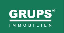Grünes Logo mit der Aufschrift "GRUPS IMMOBILIEN" in weißer Schrift.