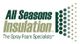 Logo with text: "All Seasons Insulation - The Spray Foam Specialists" with hexagonal pattern.