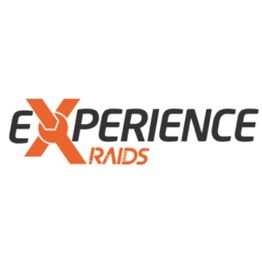 Logotipo con la palabra "Experience" en negro y naranja, y "Raids" en naranja debajo.