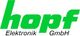 Grünes Logo von "hopf Elektronik GmbH" auf weißem Hintergrund.