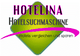 Logo mit "HOTELINA Hotelsuchmaschine" und Slogan "Hotels vergleichen und sparen" auf grünem Hintergrund.