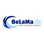 Logo mit Schriftzug "BeLaMa.de" und Text "Betten | Lattenroste | Matratzen" auf weißem Hintergrund.