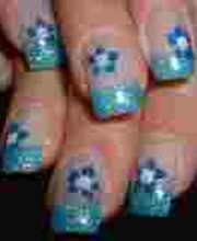 Nailart Flower Glitzer in türkis