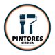 Logotipo circular con brocha, rodillo y texto "Pintores Girona".
