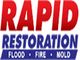 Logo with "Rapid Restoration" in red and blue, featuring "Flood Fire Mold" text below.