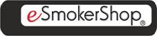 Logo mit der Aufschrift "eSmokerShop" auf schwarzem Hintergrund.