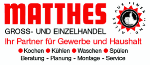 MATTHES-Logo mit Text: "Ihr Partner für Gewerbe und Haushalt" und Dienstleistungen aufgelistet.