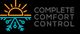 Logo: Half sun and snowflake with "Complete Comfort Control" text on a black background.