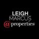 Text reads "LEIGH MARCUS @properties" on a black background, with "@properties" in red and white.