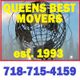 Queens Best Movers ad with a globe, established 1993, phone number 718-715-4159.