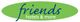 Logo mit grünem Oval, Text: "friends hotels & more" in Blau und Weiß.