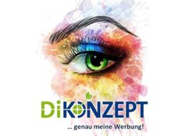 Buntes Auge mit der Aufschrift "DiKONZEPT ... genau meine Werbung!".