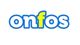 Logo mit dem Schriftzug "onfos" in blauer Umrandung; das "f" ist gelb hervorgehoben.