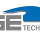 Logo van GSE Technology met blauwe golfachtige vorm boven grijze letters.