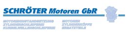 Logo von Schröter Motoren GbR mit Dienstleistungen wie Motoreninstandsetzung und Zylinderschleiferei.