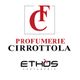 Logo delle Profumerie Cirrottola con scritta "ETHOS PROFUMERIE" in basso.