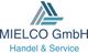 Logo von MIELCO GmbH, mit den Worten "Handel & Service" darunter, in Blau- und Grautönen.