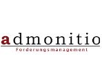 Logo mit dem Text „admonitio Forderungsmanagement“ auf weißem Hintergrund.