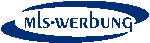 Logo mit blauem Schriftzug "MLS-Werbung" in einem ovalen Rahmen.