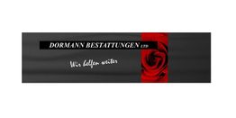 Schwarzes Banner mit weißer Schrift "Wir helfen weiter" und roter Rose rechts.