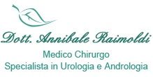 Logo con nome del medico, specializzato in Urologia e Andrologia, con un disegno di foglia.