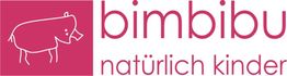 Rosa Logo mit einem stilisierten Tier und dem Text "bimbibu natürlich kinder".
