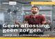 Man mediteert in kantoor met tekst: "Geen aflossing, geen zorgen. Tot 3 maanden aflossingsvrij."