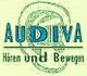 Logo mit Ohr, Text: "AUDIVA - Hören und Bewegen".