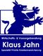 Blaues Logo mit Löwen, Schriftzug: Klaus Jahn, Spezialist für private Krankenversicherung.
