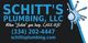Plumbing company logo with contact info and humorous slogan.