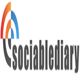Logo with overlapping colored arcs and the text "sociablediary" in bold gray letters.