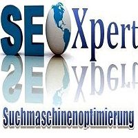 Textbild: "SEO Xpert" mit Weltkugel, darunter "Suchmaschinenoptimierung".