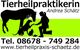 Silhouette von Frau mit Pferd, Hund und Katze, "Tierheilpraktikerin Andrea Schätz", Kontaktinfo.