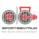 Logo des Sportzentrums Ken Budo Heiligenstadt mit Faust und Hantel in Rot und Grau.