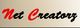 "Net Creatorz logo with red and black text on a beige background."